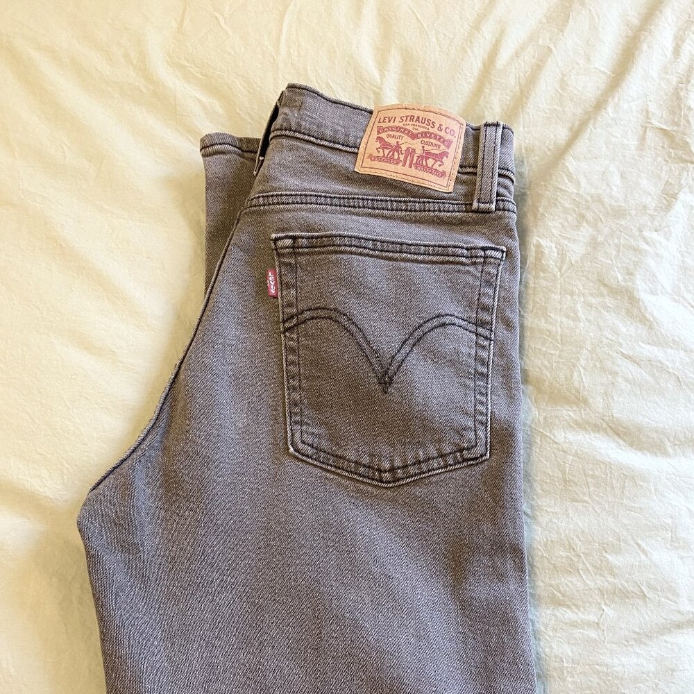 LEVI'S Premium Wedgie straight 29 ankle Icon Jeans Better Weathered Gray